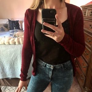 Maroon cardigan